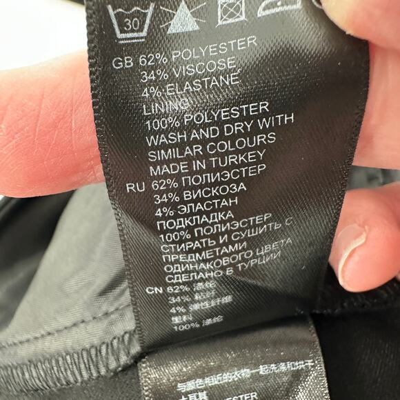 Reiss Joanne Tailored Slim Fit Trousers Career Pants Black Mid Rise Womens US 4 - Picture 14 of 14